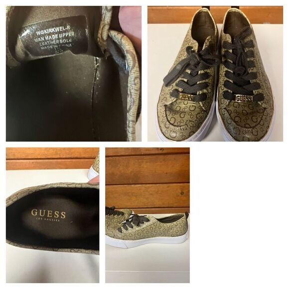 *GORGEOUS* Gold Guess Signature Womans Sneakers Size 7​ - Picture 8 of 13